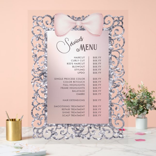 Parties scintillant Argent - Menu Services Bow ros (Mariage)