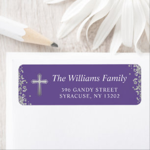 Parties scintillant Argent Purple Religieux Adress