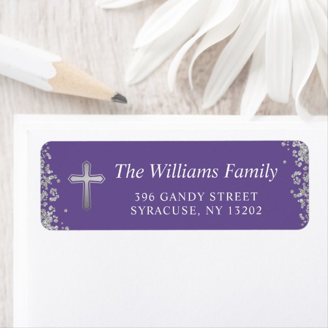 Parties scintillant Argent Purple Religieux Adress (En situation)