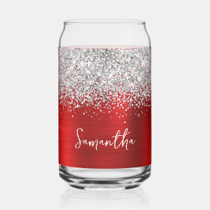 Parties scintillant argentée brillant rouge Nom