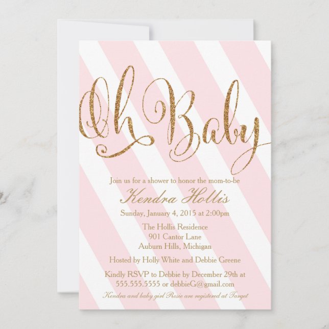 Parties scintillant Baby shower Invitation - Bande (Devant)