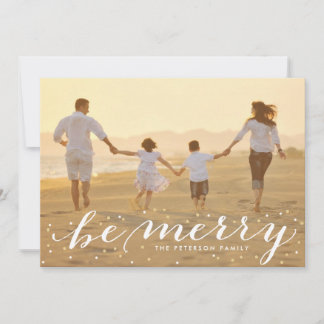 Parties scintillant Be Merry Holiday Carte photo
