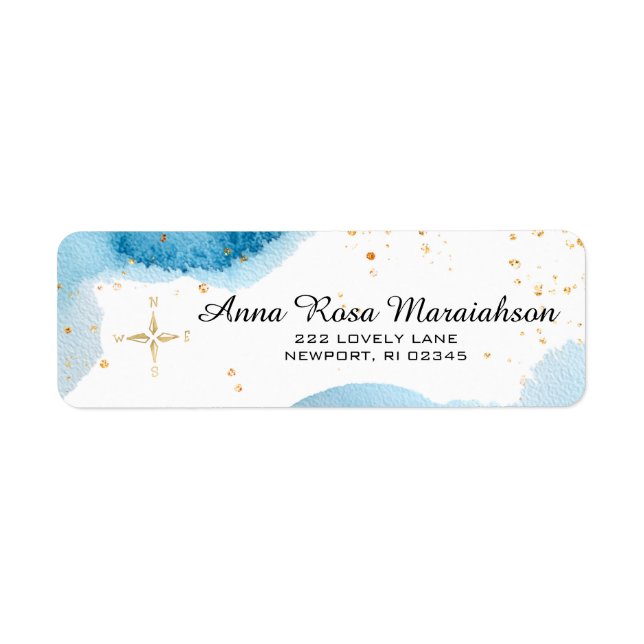 *~*Parties scintillant Beach Ocean Gold COMPASS NA (Devant)