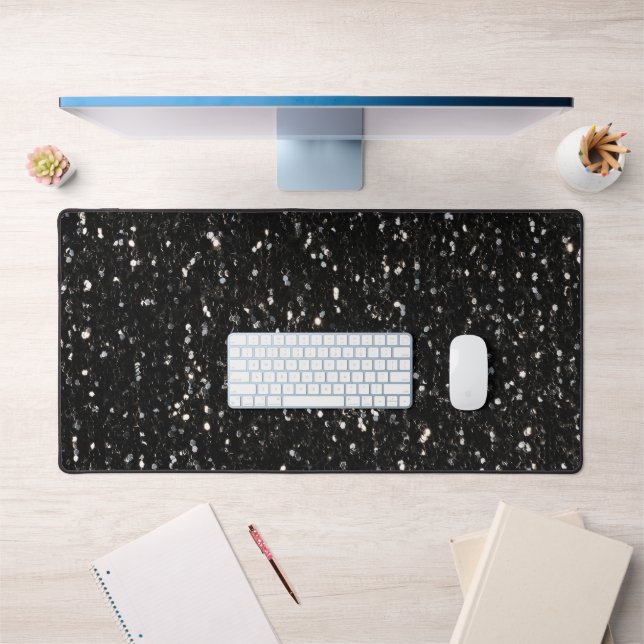 Parties scintillant blanche brillante noire (Bureau 1)