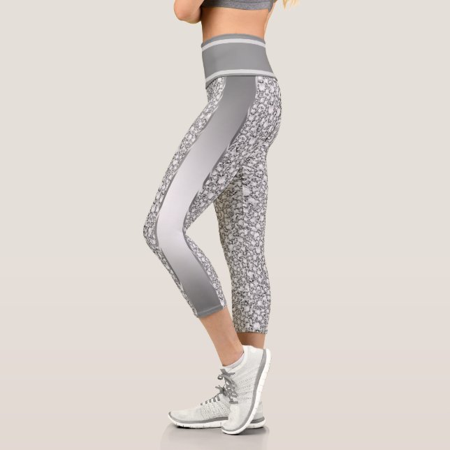 Parties scintillant blanche Capri Leggings (Gauche)