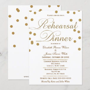 parties scintillant blanche et or dîner invitation