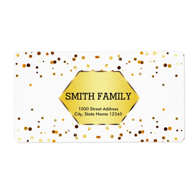 Parties scintillant blanche et or Faux Badge perso (Devant)
