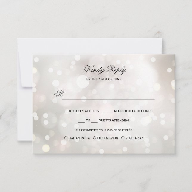 Parties scintillant blanche glamour ARGENT RSVP ME (Devant)