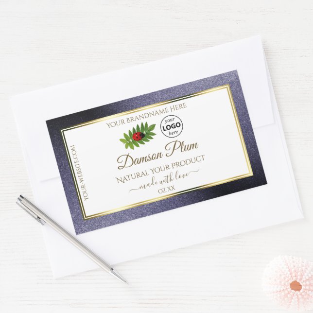 Parties scintillant Bleu Blanc Or Étiquette de pro (Enveloppe)