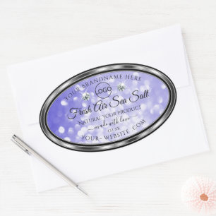 Parties scintillant bleu clair Logo Étiquette Diam