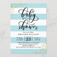 Parties scintillant Bleu points Invitation Baby s