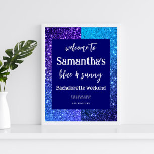 Parties scintillant bleue Bachelorette Affiche de