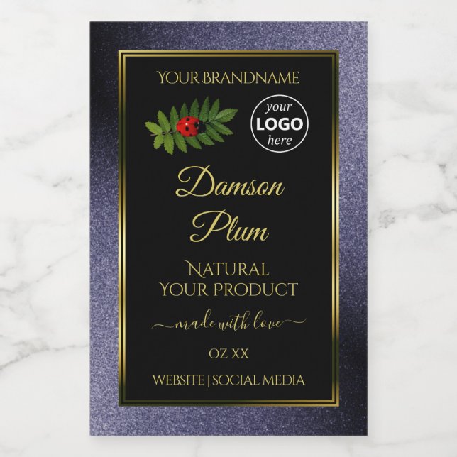 Parties scintillant bleue Black Gold Étiquette de  (Étiquettes simples)