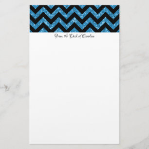 Parties scintillant bleue Chevron papeterie