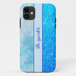 Parties scintillant bleue - coque iphone en marbre