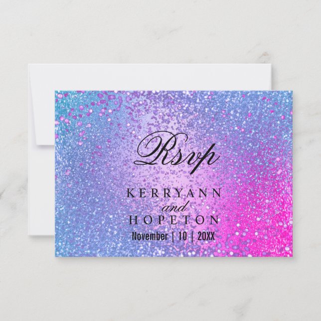 Parties scintillant bleue et rose - RSVP (Devant)