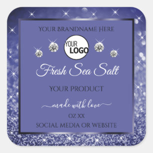 Parties scintillant bleue glamour Étiquette Logo D