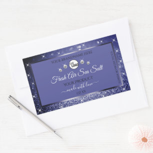 Parties scintillant bleue glamour Étiquette Logo D
