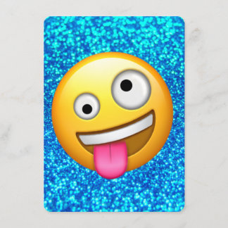 Parties scintillant bleue invitation émoji