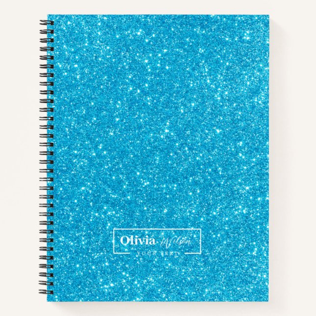 Parties scintillant bleue moderne Carnet de nom pe (Devant)