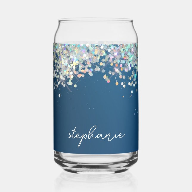 Parties scintillant Bleue Monogramme Holographique (Recto)