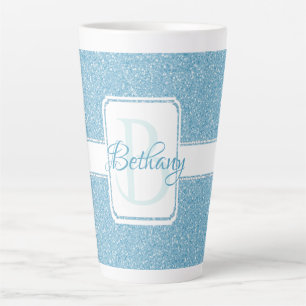 Parties scintillant Bleue Mug Latte Personnalisé