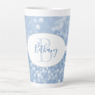 Parties scintillant bleue Personnaliser Latte Mug