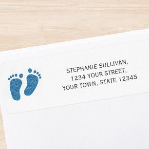 Parties scintillant bleue Pieds bébé Adresse de re