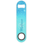 Parties scintillant Bleue Vibrant Ombre Monogram é