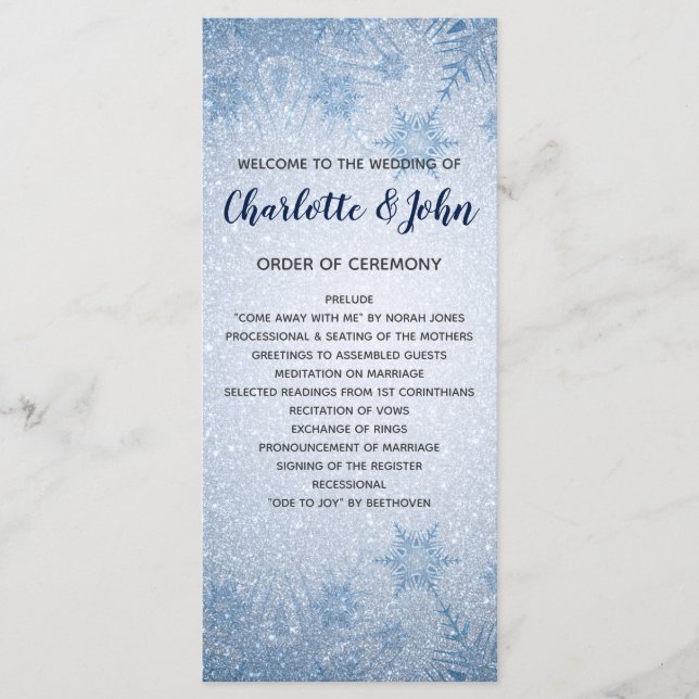 Parties scintillant Blue Snowflakes programmes de  (Devant)