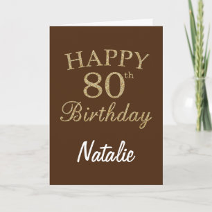 Parties scintillant Brown et or Carte d'anniversai