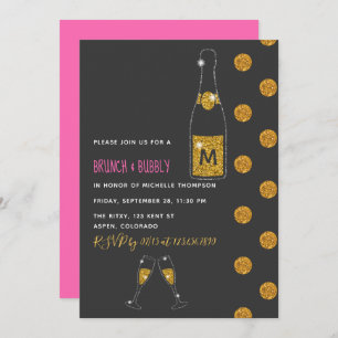 Parties scintillant Brunch et Bubbly Invitation de