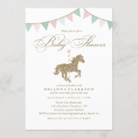 Parties scintillant Carrousel Cheval | Invitation