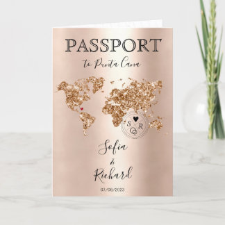 Parties scintillant Carte du monde de passeport de