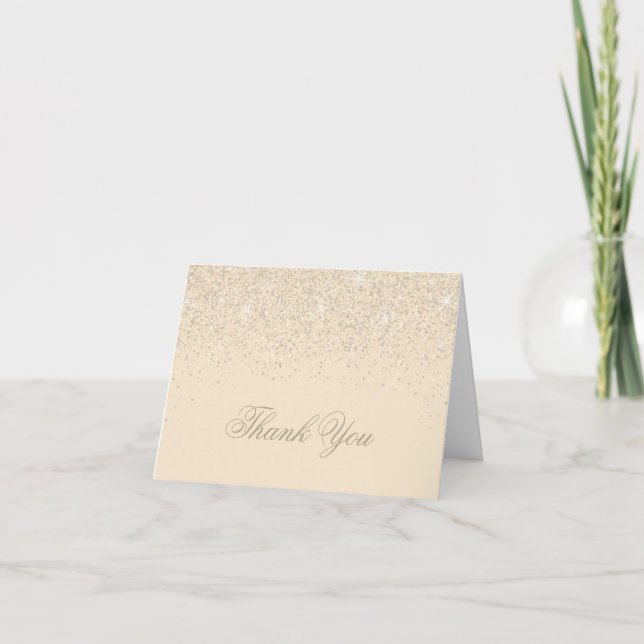 Parties scintillant Champagne moderne Merci Cartes (Devant)
