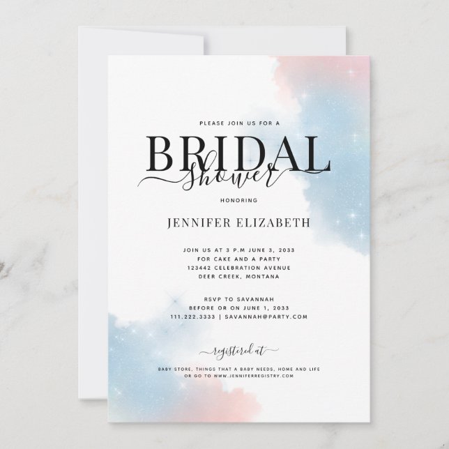 Parties scintillant Chic simple Invitation de douc (Devant)