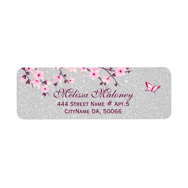 Parties scintillant d'argent cerise en fleurs (Devant)