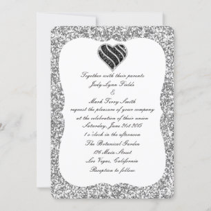 Parties scintillant d'argent Faire-part de mariage