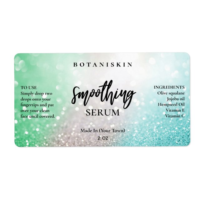 Parties scintillant D'Argent Lux Bleu Et Mint Face (Devant)