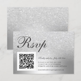 Parties scintillant d'argent ombre feuille RSVP Qr