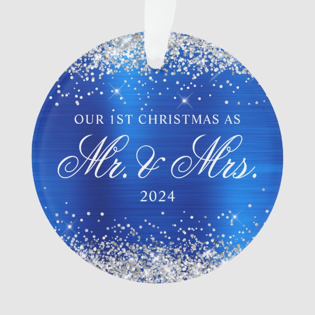 Parties scintillant d'argent Royal Blue Foil Notre (devant)