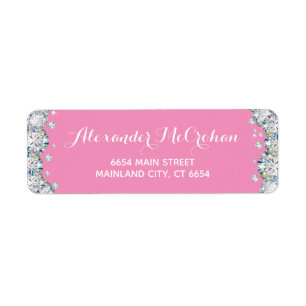 Parties scintillant de diamant rose et argent Adre