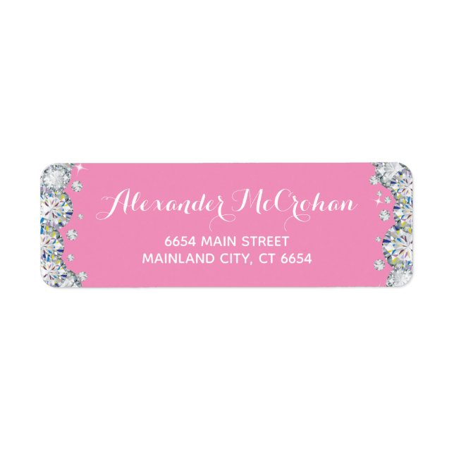 Parties scintillant de diamant rose et argent Adre (Devant)