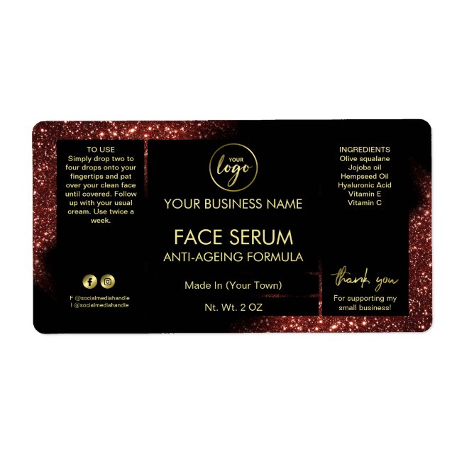 Parties scintillant de glam Rouge Noir Or Face Che (Devant)
