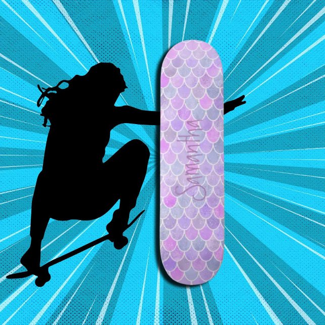Parties scintillant de skateboard Girly mermaid vi (Girl Power, Original and best online Zazzle skateboard shop- Urban Warrior)