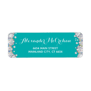 Parties scintillant Diamond Turquoise et Silver Ad