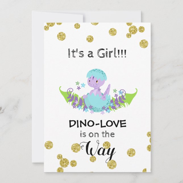 *~* Parties scintillant Dinosaur Invitation à la d (Devant)
