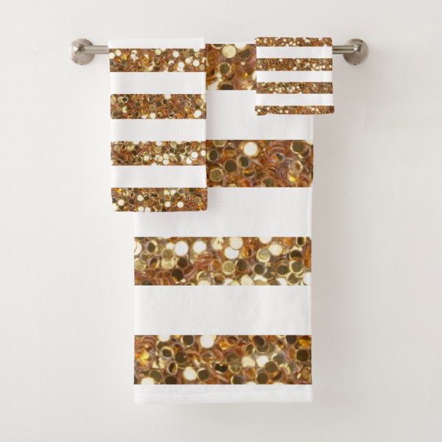 Parties scintillant d'or blanc rayé (En situation)