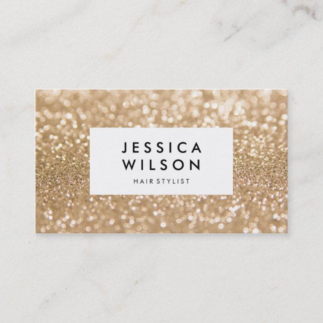 Parties scintillant d'or brillant Carte de visite  (Devant)