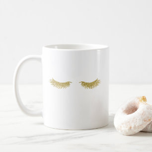 Parties scintillant d'or cils café Mug